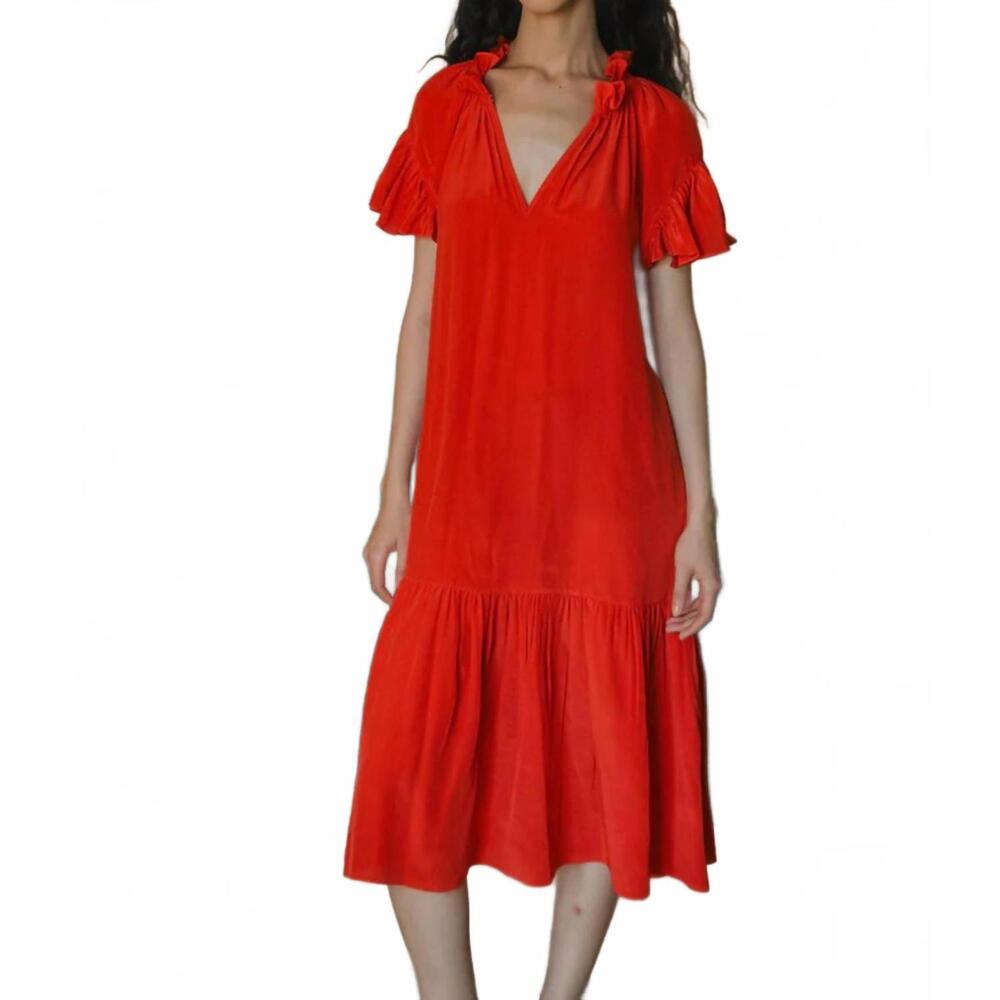 NEW SOLER jacqueline midi dress in scarlet